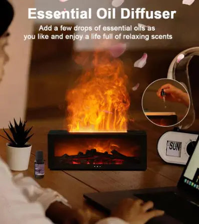 Aroma Humidifier Flame Essential Oil Diffuser